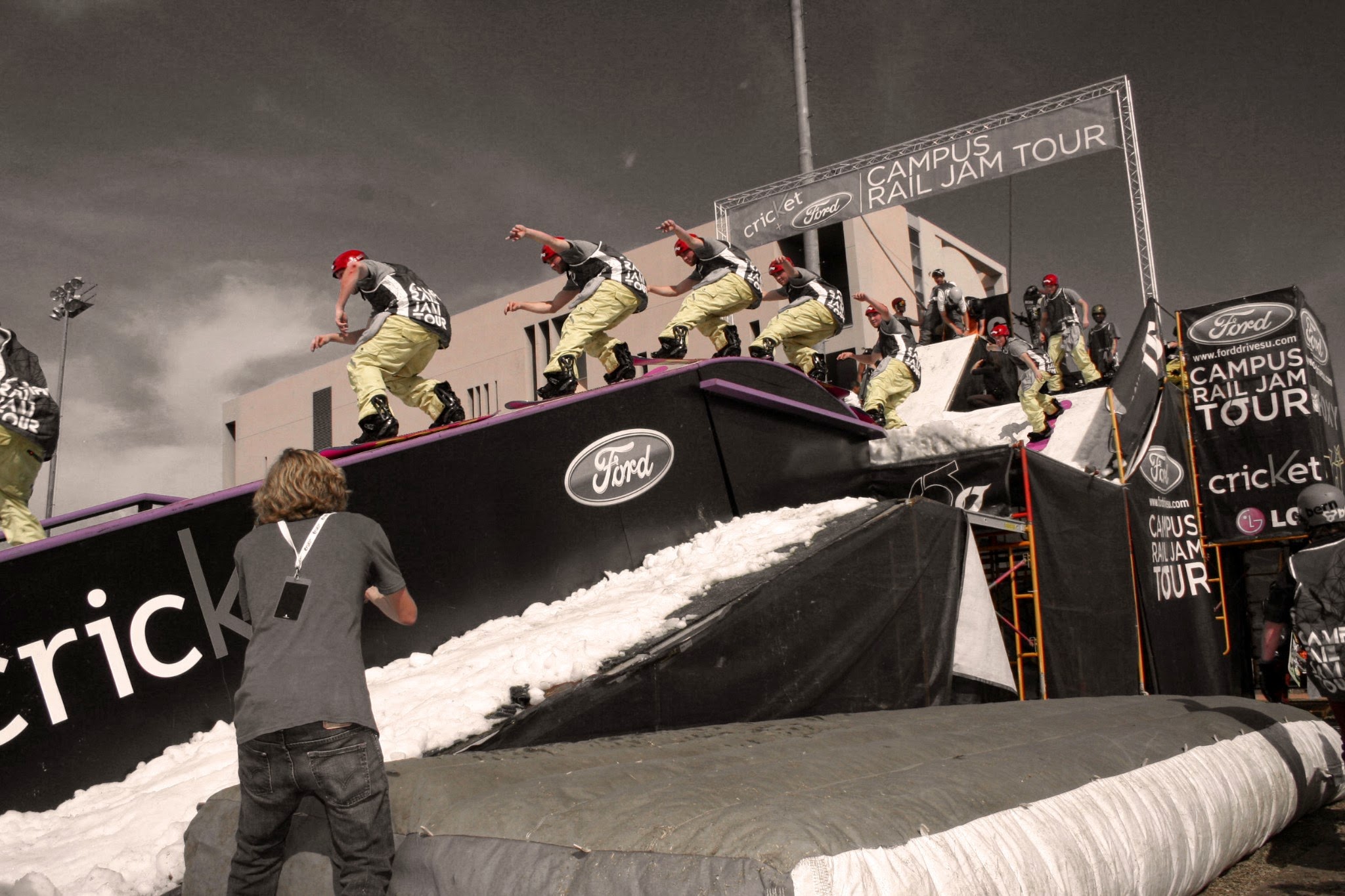 Snowboarder at Rail Jam